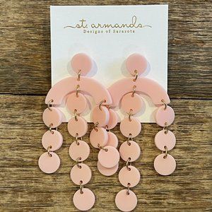 Geo Acrylic Pink Earrings